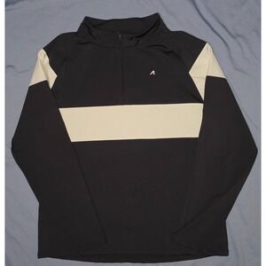 Redvanly Men's Golf‎ Shirt XL Black White Logo Stretch Quarter Zip Pullover